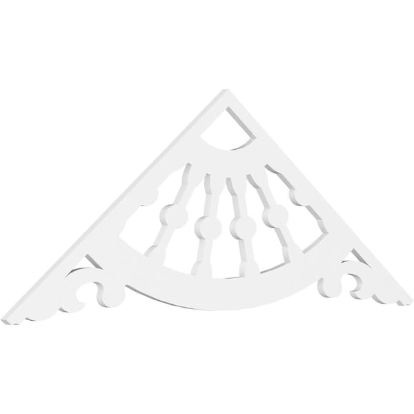 Ekena Millwork Pitch Wagon Wheel Architectural Grade PVC Gable Pediment, 72"W x 27"H x 1"P (9/12) GPP072X027X100WAG - main